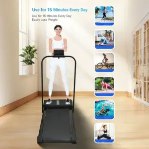 Compact foldable treadmill with 120-speed fat burning machine for small spaces