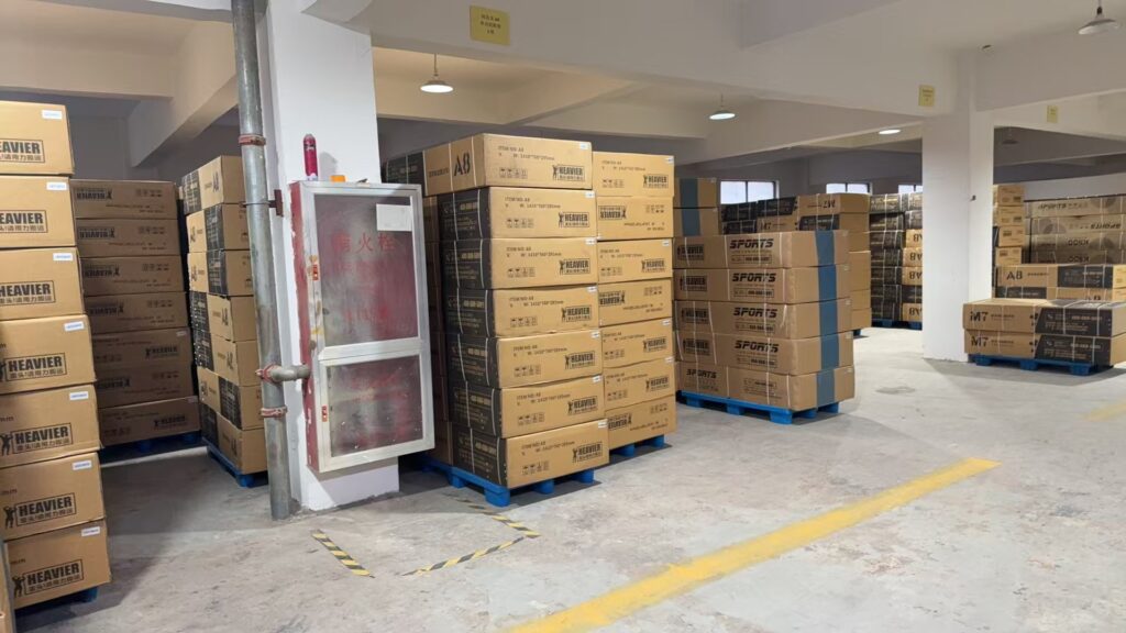 Treadmill stock in warehouse before shipment